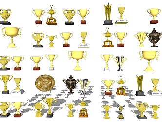 Modern trophy ornaments 3d model