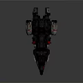 Sci-Fi Futuristic Spaceship With Complex Structure And Black Red Blue Accents 3d model