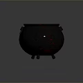 Sturdy Metal Household Pot With Textured Surface And Two Side Handles