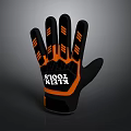 Black And Orange Protective Work Glove With Ergonomic Design For Daily Use