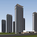 Modern Urban High-rise Residential Buildings Exterior With Cars Trees And Overcast Sky