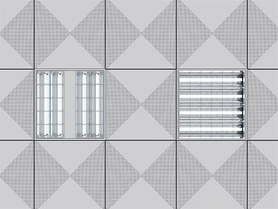 Modern Grille Lamp Gypsum Board Ceiling Aluminum Gusset Ceiling 3d model