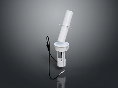 Modern White Floor Lamp With Cylindrical Body And Black Cable For Home Interior 3d model
