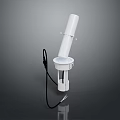 Modern White Floor Lamp With Cylindrical Body And Black Cable For Home Interior