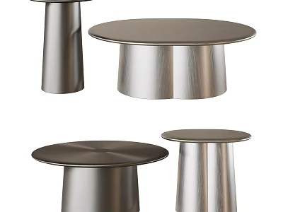Modern Metal Coffee Tables With Round Sleek Tops And Various Designs 3d model