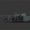 Two Teal Military Armored Wheeled Vehicles With Antennas And Tactical Equipment