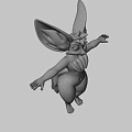 Pink Game and Movie Character With Large Ears And Outstretched Arms