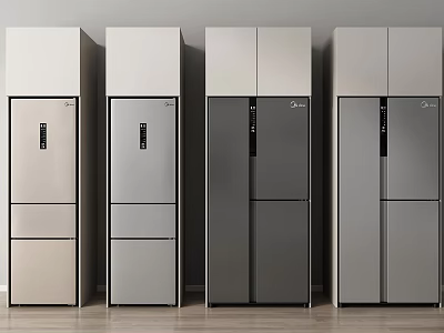 Modern Kitchen Refrigerators In Different Styles And Various Color Designs 3d model