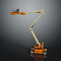 Orange And Beige Articulating Boom Lift With Extendable Boom And Work Platform Wheels