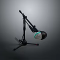 Professional Computer Microphone With Adjustable Stand And Green Mesh Design