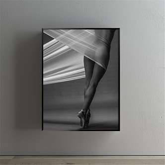 Modern Figure Painting Simple Black and White Study Figure Leg Decorative Painting 3d model