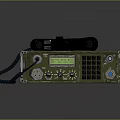 Vintage Military Portable Radio Communication Equipment With Handset And Control Panel