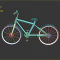 Modern Blue Bicycle Featuring Sleek Frame And Reflective Wheels Design 3d model