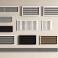 Different Types of Air Conditioner Vents with Various Grille Designs and Colors
