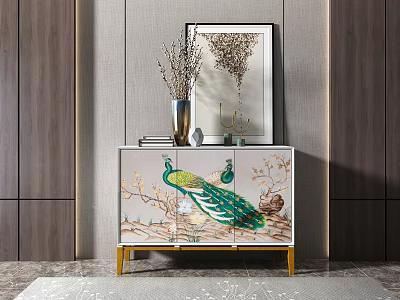 New Chinese Style Side Cabinet Painted Side Cabinet 3d model