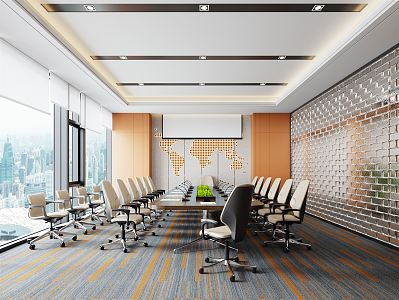 Modern Meeting Room Meeting Table and Chair 3d model