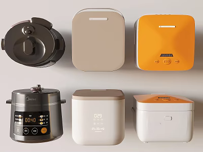 Modern Colorful Kitchen Appliances With Various Types And Different Colors 3d model
