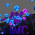 Modern DMC Themed Photo Spot With Colorful Cubes And Purple Letters