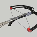 Modern Black Silver Crossbow with Red Accents Grip and String Design 3d model