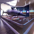 Cultural Center Marine Life Exhibition With Large Fish Model And Digital Display Screens