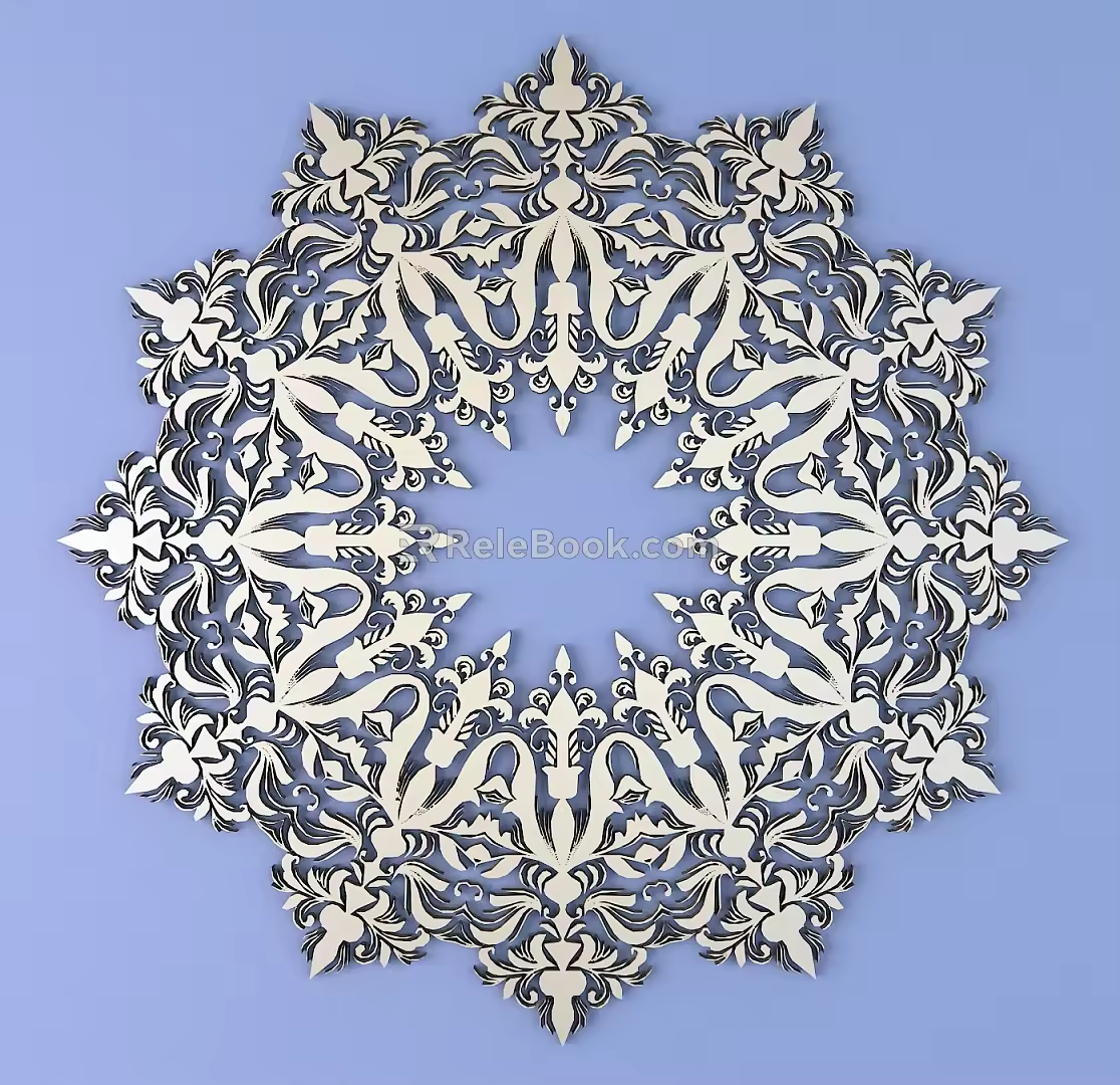European-style Baroque Metal Carved European Pattern Hollow Carved Pattern 3d model