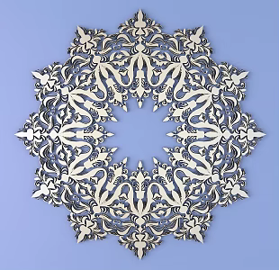 European-style Baroque Metal Carved European Pattern Hollow Carved Pattern 3d model