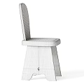 Simple Wooden Single Chair With Oak Material Classic Backrest And Sturdy Leg Design
