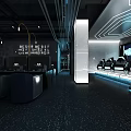 Modern Internet Cafe Interior With High Tech Lighting And Gaming Workstations Setup 3d model