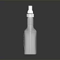 White Spray Bottle With Blue Accent And Trigger Sprayer On Dark Background 3d model