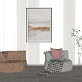 Modern Single Sofa Single Sofa Combination 3d model