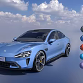Stylish Coupe Car With Polar Blue Agate Red Deep Sea Blue Moonlight Grey Color Options