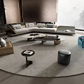 Modern Minotti Sofa Coffee Table Combination 3d model