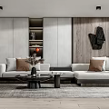 Modern sofa coffee table combination 3d model