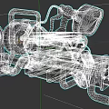 Futuristic Sci Fi Weapon With Metallic Structure Mechanical Components And Green Display Screen