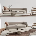 Quiet Sofa Tea Table Combination Sofa Coffee Table 3d model