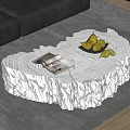 Modern Tea Table Log Tea Table Shaped Tea Table Fruit Plate 3d model