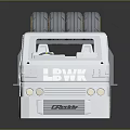 White Model Truck with Flatbed Trailer Gray Drum Yellow Wheel LEWE Logo FOCUS 283 Branding