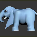 Blue Elephant Toy With Cartoon Design Smooth Surface And Glossy Finish For Kids