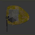 Traditional Windmill Model With Brick Structure Gray Roof Blades And Supporting Poles