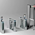 Modern Public Facilities Security Gate And Automatic Turnstile With Digital Screens 3d model