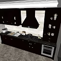 Modern Kitchen With Dark Cabinets Range Hood And Marble Countertop