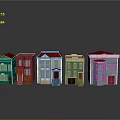 Colorful Small House Building Models With Various Roof Window And Door Designs