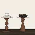 Round side bedside table 3d model