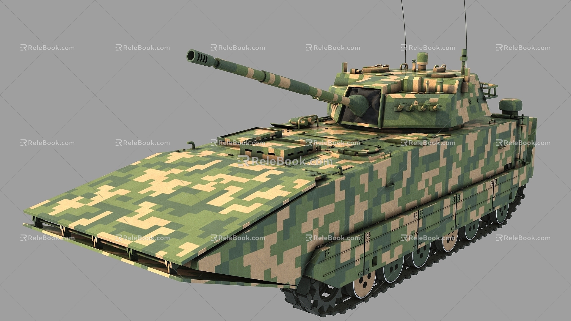 ZTD05 Amphibious Assault Vehicle ZTD05 Amphibious Assault Vehicle 30mm Machine Gun Assault Vehicle Assault Gun Armored Vehicle 3d model