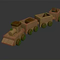 Classic Wooden Toy Train With Multiple Carriages And Round Wooden Wheels