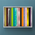 Colorful Vertical Stripes Framed Artwork With Vibrant Hues For Wall Decor