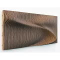 Decorative Wall with Wavy Wooden Striped Texture and Brown Tones Design
