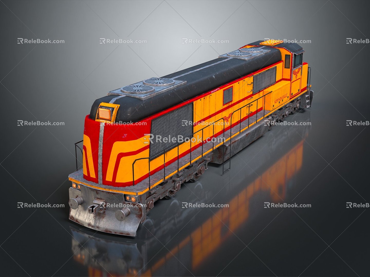 Old Train Locomotive Head Locomotive Old Train Head 3d model