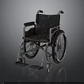 Black Mobility Wheelchair With Metal Frame And Armrests Support