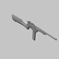 Vintage Submachine Gun With Wooden Stock And Metal Components Detailed Design Isolated On Dark Background